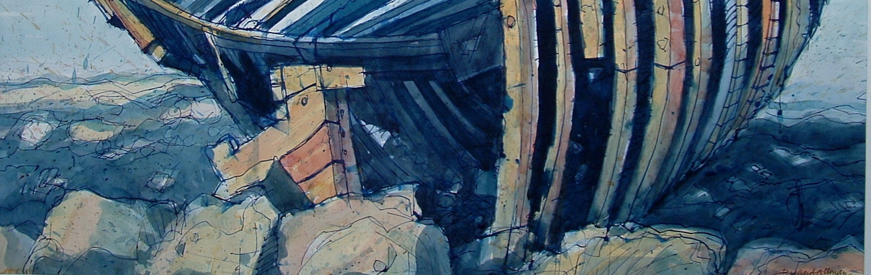 Hooe Lake Hulks, Paintings by Richard Allman