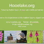 Latest on Radford Quarry Appeal + Hooelake.org Presentation